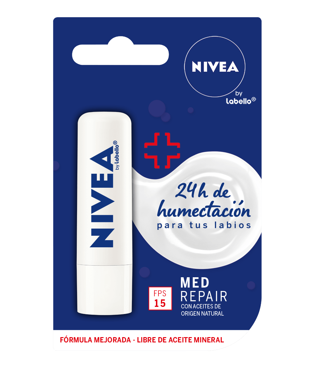 Protector Labial Humectante NIVEA Med Repair – Humectante + FPS 15 – NIVEA